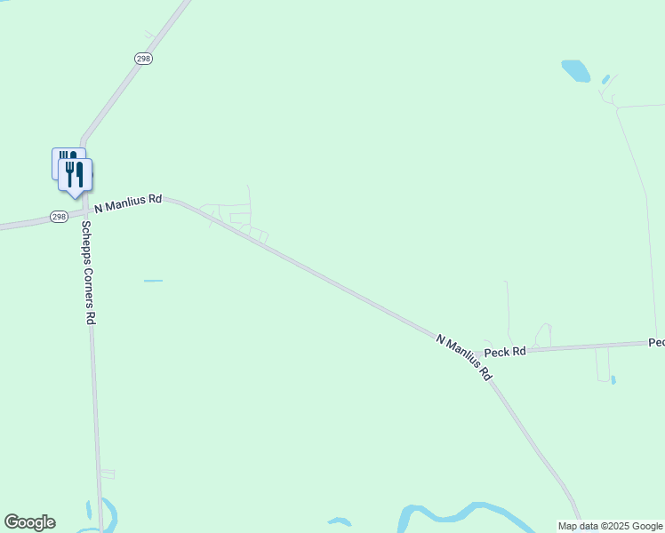 map of restaurants, bars, coffee shops, grocery stores, and more near 7048 North Manlius Road in Kirkville