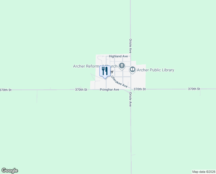 map of restaurants, bars, coffee shops, grocery stores, and more near 5291-5295 Primghar Avenue in Archer