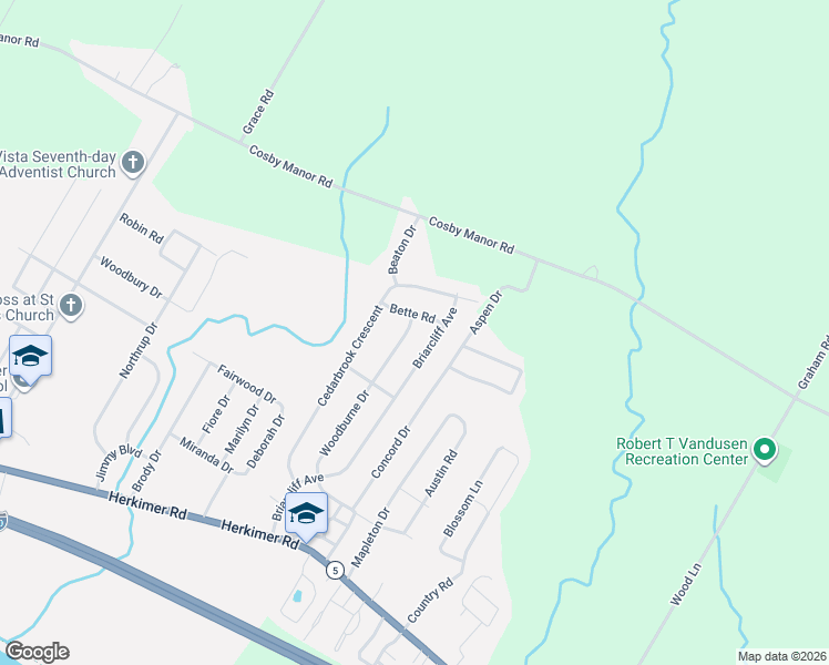 map of restaurants, bars, coffee shops, grocery stores, and more near 1511 Bette Road in Utica