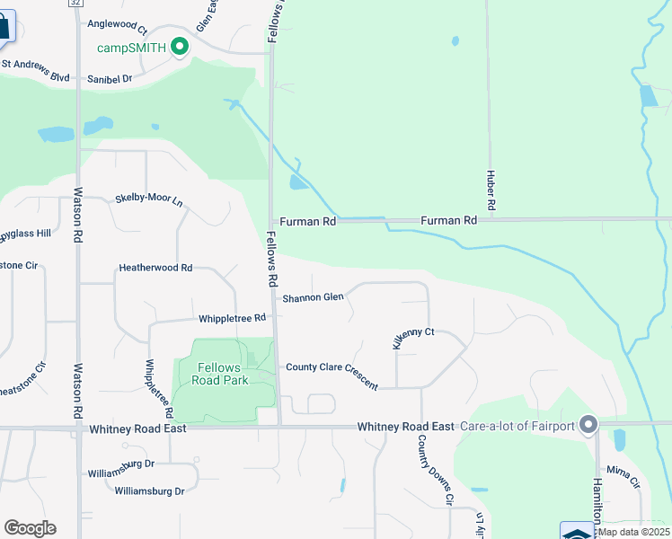 map of restaurants, bars, coffee shops, grocery stores, and more near 40 Shannon Glen in Fairport