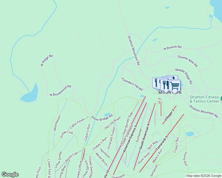 map of restaurants, bars, coffee shops, grocery stores, and more near 22 Sawmill Road in Stratton