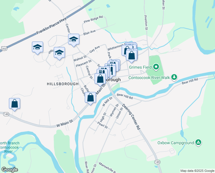 map of restaurants, bars, coffee shops, grocery stores, and more near in Hillsborough