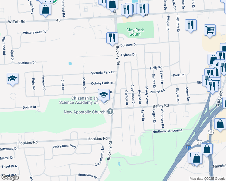 map of restaurants, bars, coffee shops, grocery stores, and more near 7098 48 in Liverpool