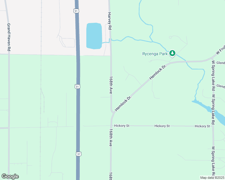 map of restaurants, bars, coffee shops, grocery stores, and more near 18960 168th Avenue in Spring Lake