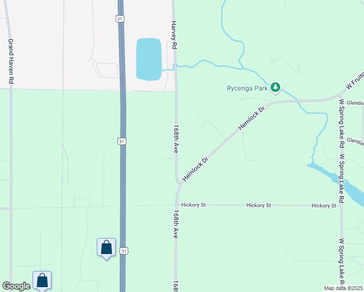 map of restaurants, bars, coffee shops, grocery stores, and more near 18960 168th Avenue in Spring Lake