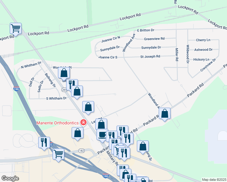 map of restaurants, bars, coffee shops, grocery stores, and more near 7000 Ralph Court in Niagara Falls