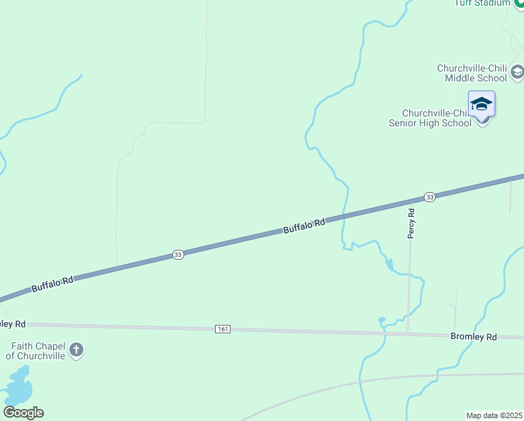map of restaurants, bars, coffee shops, grocery stores, and more near 6020 Buffalo Road in Churchville