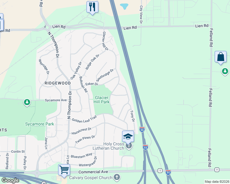 map of restaurants, bars, coffee shops, grocery stores, and more near 5318 Valley Edge Drive in Madison