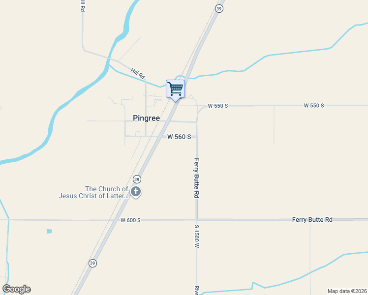 map of restaurants, bars, coffee shops, grocery stores, and more near 1523 West 560 South in Pingree