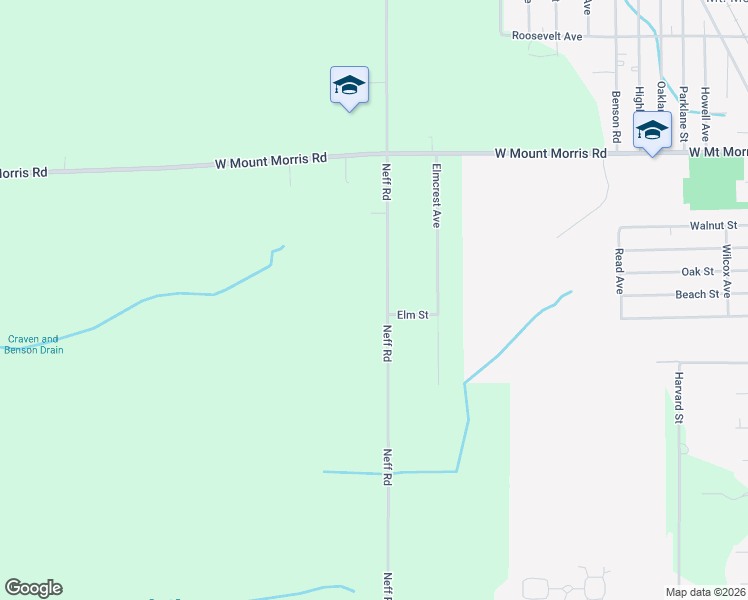 map of restaurants, bars, coffee shops, grocery stores, and more near 7363 Neff Road in Mount Morris