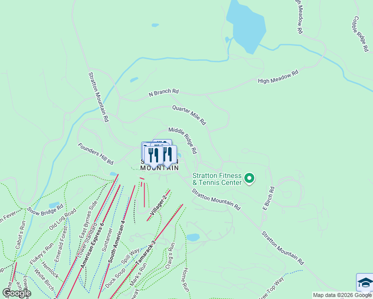 map of restaurants, bars, coffee shops, grocery stores, and more near 66 Middle Ridge Road in Stratton