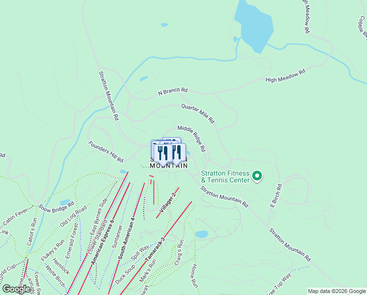 map of restaurants, bars, coffee shops, grocery stores, and more near 759 Stratton Mountain Road in Stratton