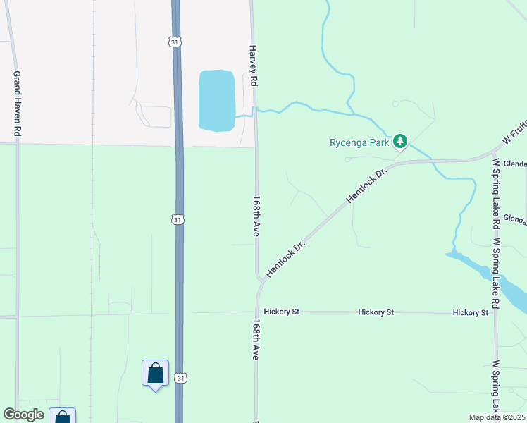 map of restaurants, bars, coffee shops, grocery stores, and more near 18960 168th Avenue in Spring Lake