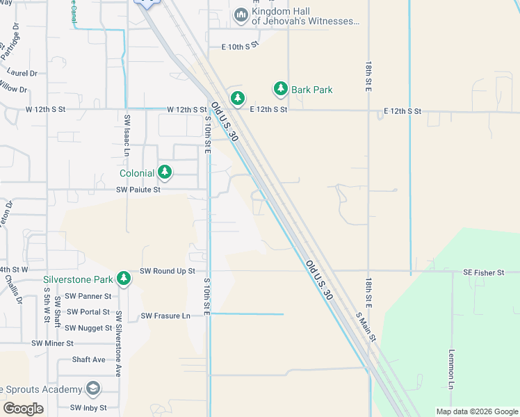 map of restaurants, bars, coffee shops, grocery stores, and more near 2000 Southeast Lyman Way in Mountain Home