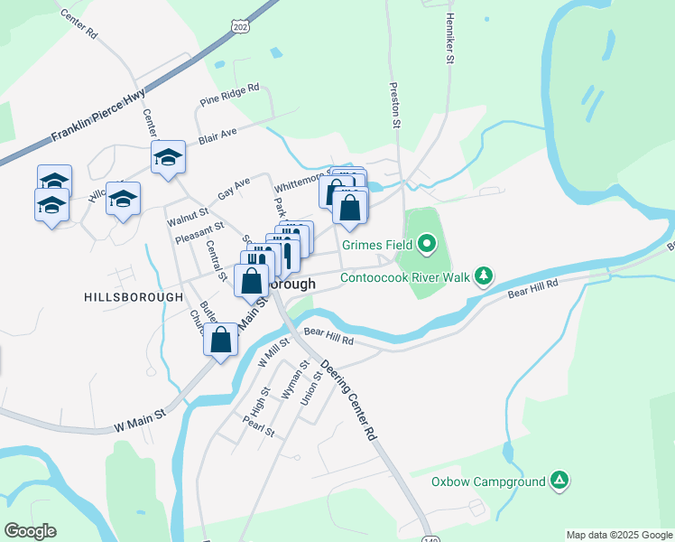 map of restaurants, bars, coffee shops, grocery stores, and more near 20 Jackson Street in Hillsboro