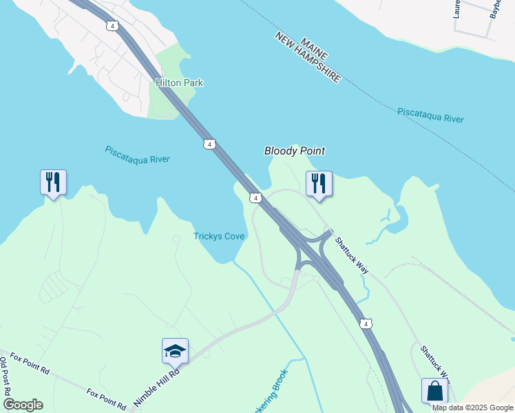 map of restaurants, bars, coffee shops, grocery stores, and more near 516 Shattuck Way in Newington