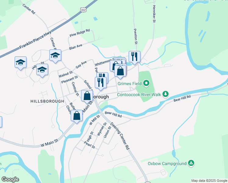 map of restaurants, bars, coffee shops, grocery stores, and more near 20 Jackson Street in Hillsboro