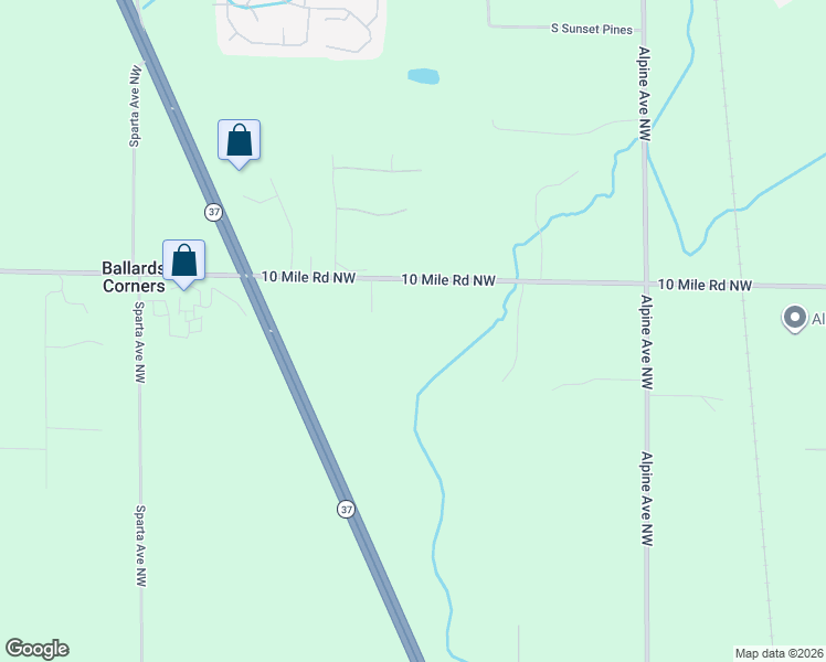 map of restaurants, bars, coffee shops, grocery stores, and more near 1180 10 Mile Road Northwest in Sparta
