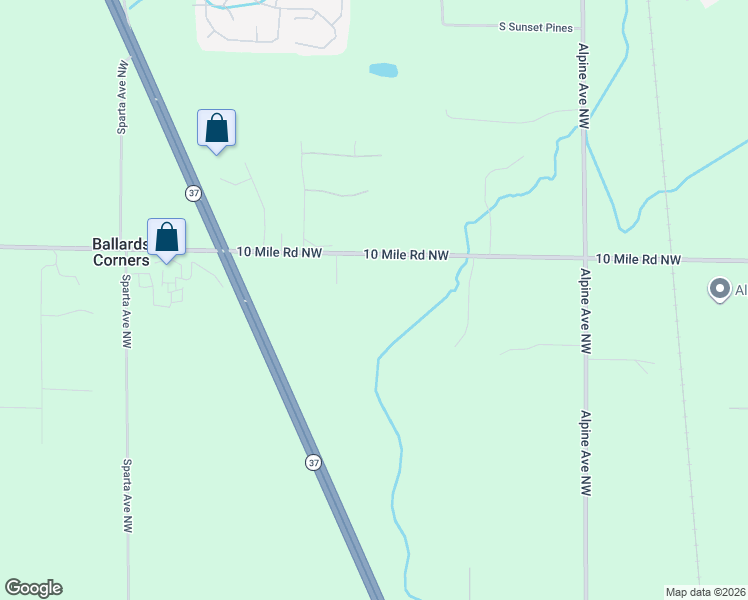 map of restaurants, bars, coffee shops, grocery stores, and more near 1180 10 Mile Rd NW in Sparta