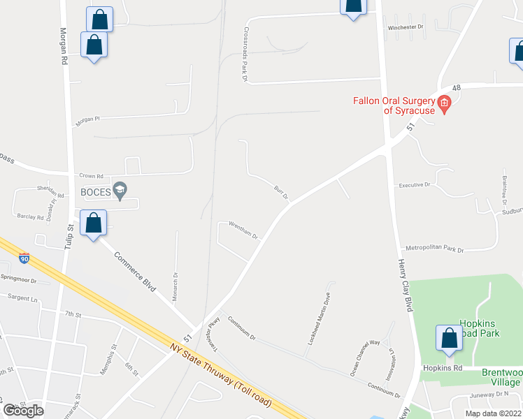 map of restaurants, bars, coffee shops, grocery stores, and more near 110 Wrentham Drive in Liverpool