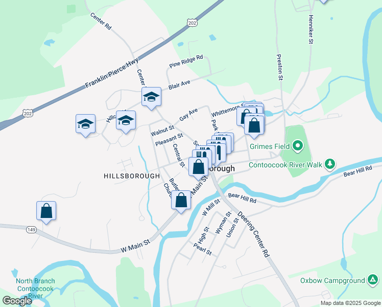 map of restaurants, bars, coffee shops, grocery stores, and more near 9 Myrtle Street in Hillsboro