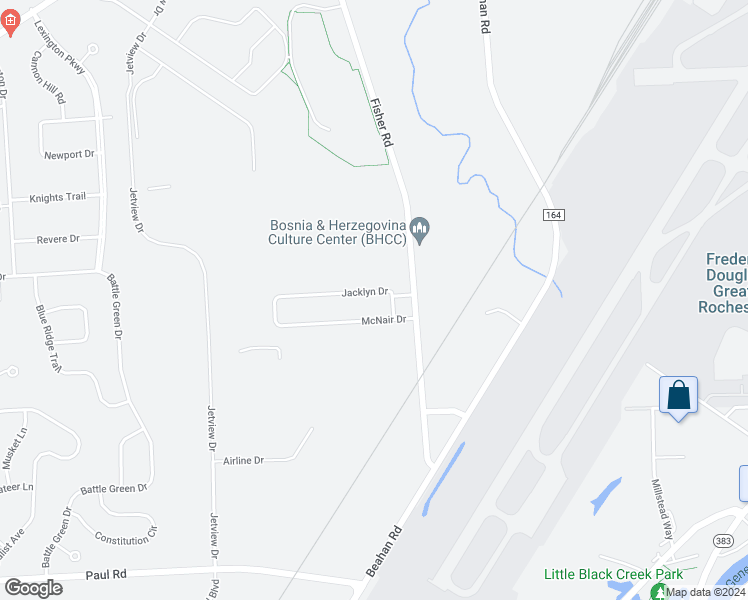 map of restaurants, bars, coffee shops, grocery stores, and more near 11 Jacklyn Drive in Rochester