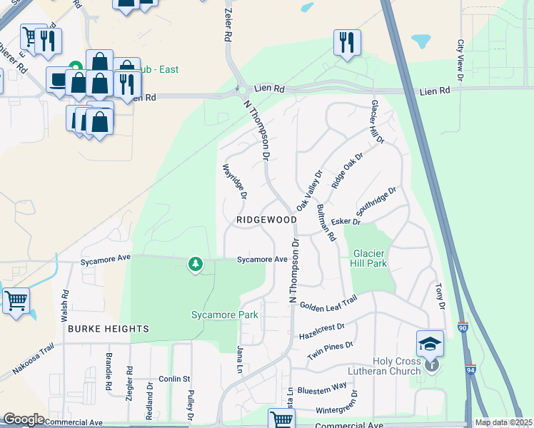 map of restaurants, bars, coffee shops, grocery stores, and more near 1209 Artisan Drive in Madison