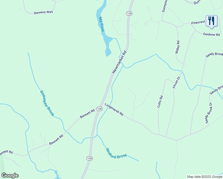 map of restaurants, bars, coffee shops, grocery stores, and more near 27 Timberbrook Lane in Durham