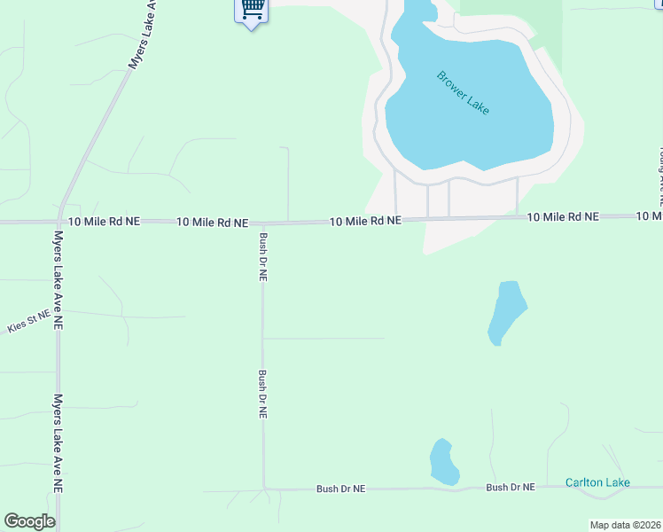map of restaurants, bars, coffee shops, grocery stores, and more near 7362 10 Mile Rd NE in Rockford