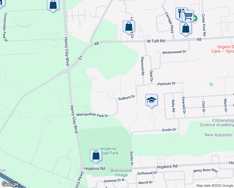 map of restaurants, bars, coffee shops, grocery stores, and more near 103 Braintree Dr in Liverpool
