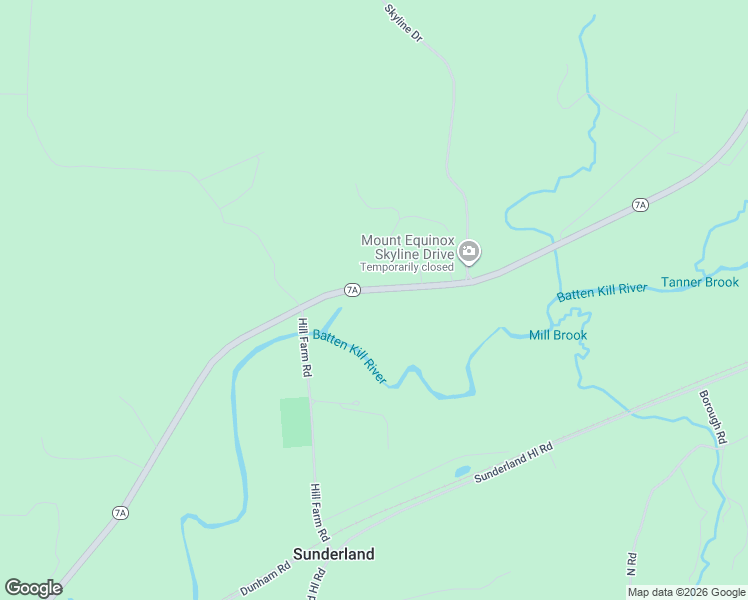 map of restaurants, bars, coffee shops, grocery stores, and more near 6342 Route 7A in Sunderland