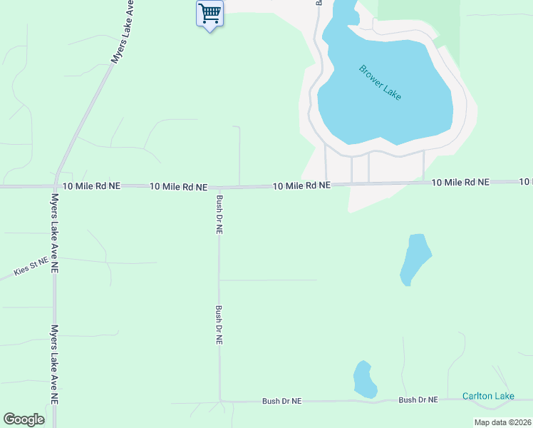 map of restaurants, bars, coffee shops, grocery stores, and more near 7362 10 Mile Road Northeast in Rockford