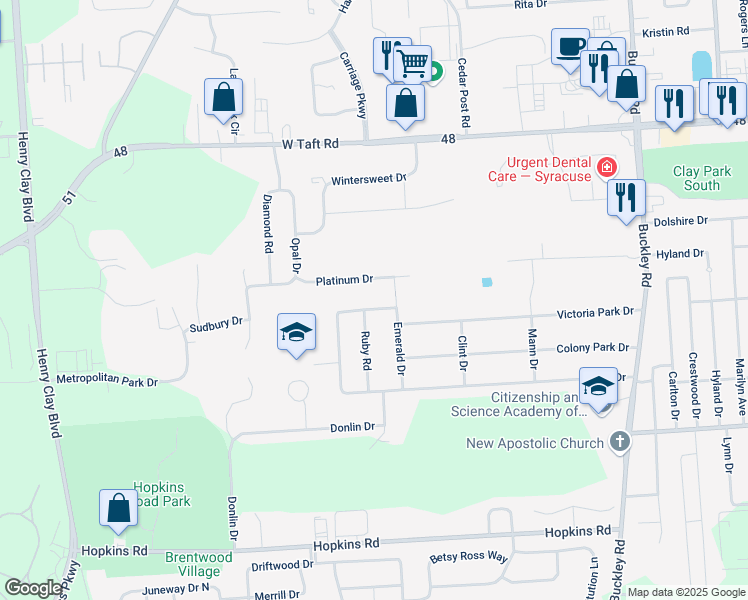 map of restaurants, bars, coffee shops, grocery stores, and more near 123 Ruby Road in Liverpool