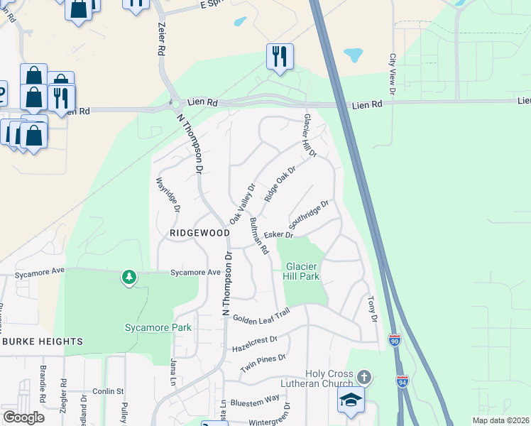 map of restaurants, bars, coffee shops, grocery stores, and more near 5110 Esker Drive in Madison