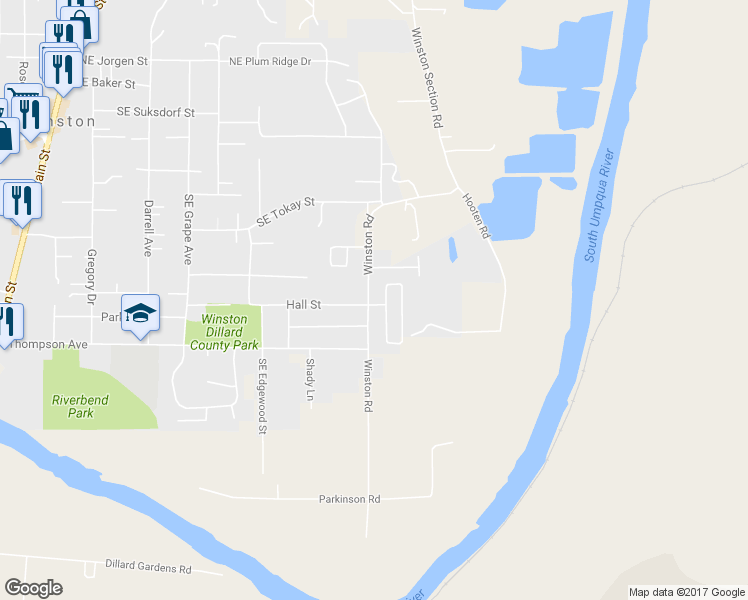 map of restaurants, bars, coffee shops, grocery stores, and more near 1580 Winston Section Road in Winston