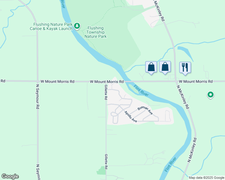map of restaurants, bars, coffee shops, grocery stores, and more near 9221 West Mount Morris Road in Flushing