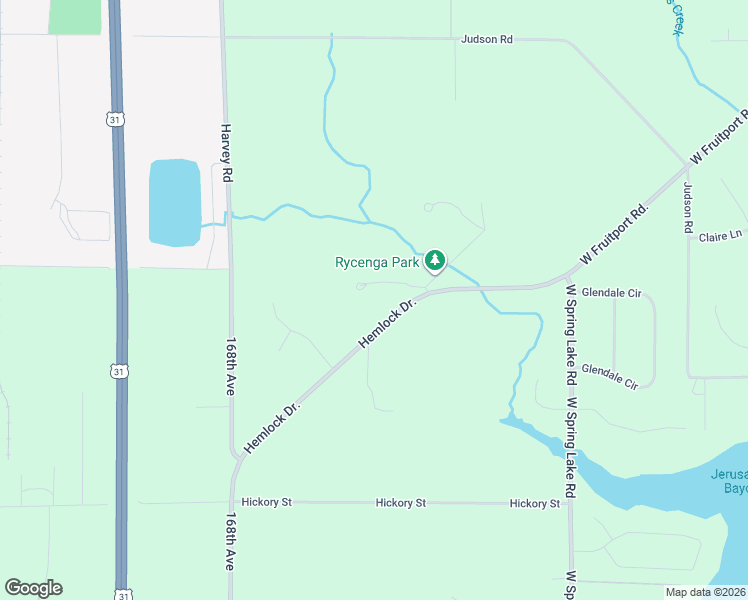 map of restaurants, bars, coffee shops, grocery stores, and more near 16609 Villa Parkway in Spring Lake