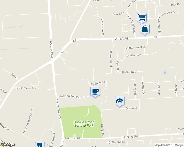 map of restaurants, bars, coffee shops, grocery stores, and more near 121 Braintree Drive in Liverpool