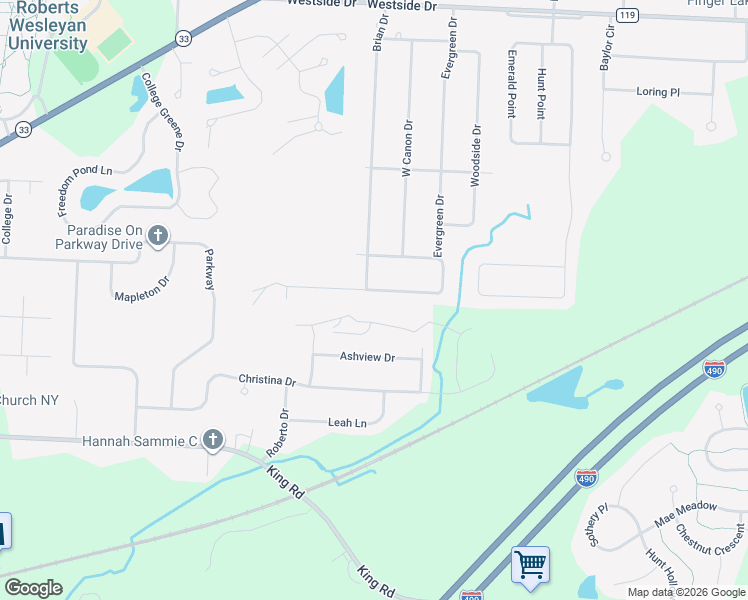 map of restaurants, bars, coffee shops, grocery stores, and more near 14 Sand Pebble Drive in Rochester