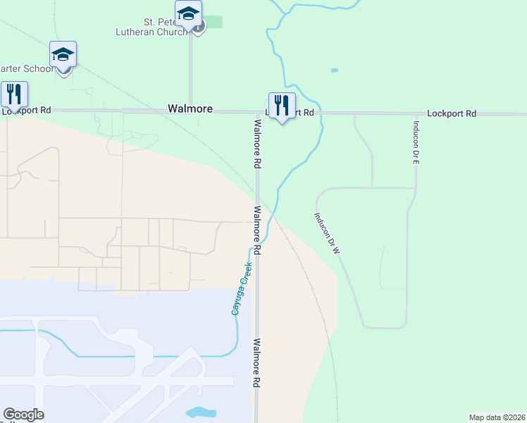 map of restaurants, bars, coffee shops, grocery stores, and more near 6341 Walmore Road in Niagara Falls