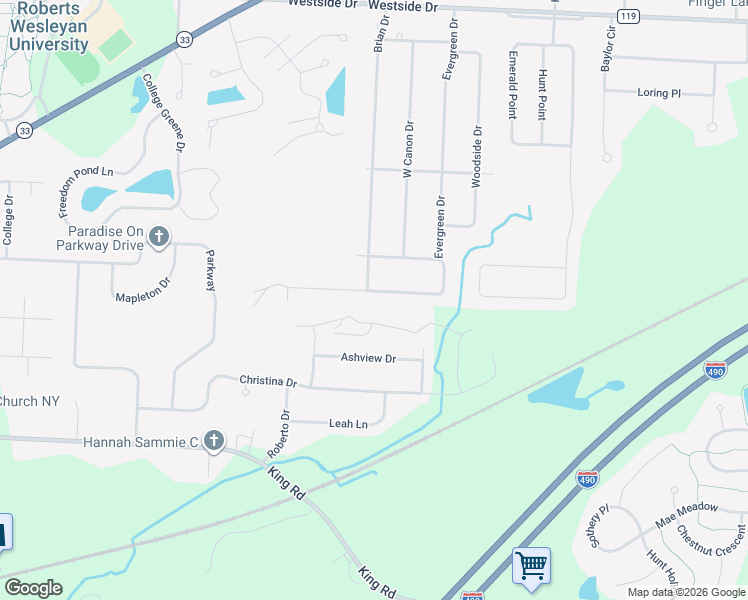 map of restaurants, bars, coffee shops, grocery stores, and more near 14 Sand Pebble Drive in Rochester