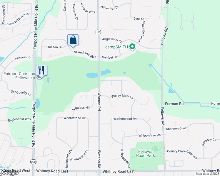 map of restaurants, bars, coffee shops, grocery stores, and more near 4 Lacosta Court in Fairport