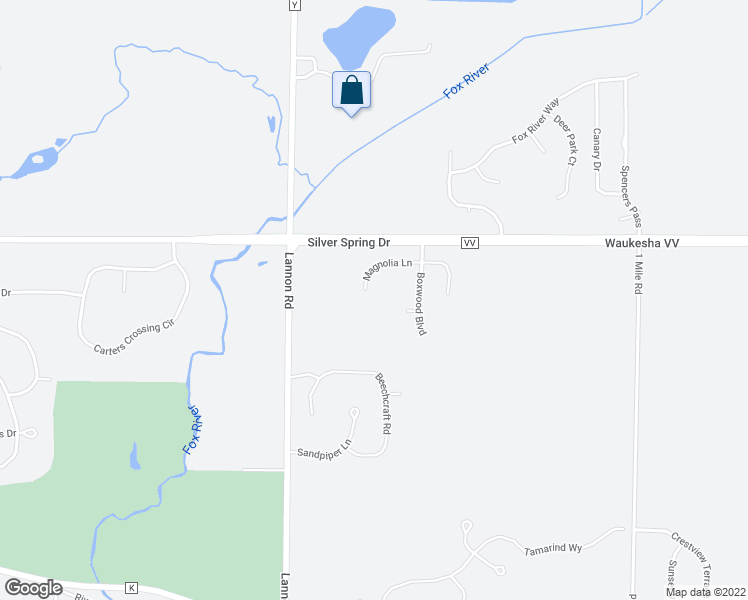 map of restaurants, bars, coffee shops, grocery stores, and more near N56W20077 Silver Spring Drive in Menomonee Falls