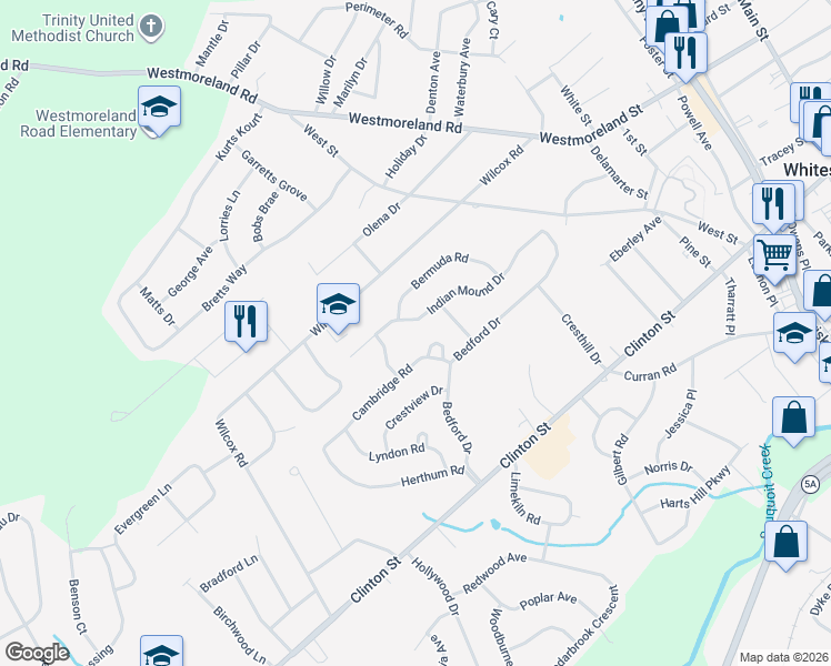 map of restaurants, bars, coffee shops, grocery stores, and more near 27 Indian Mound Dr in Whitesboro