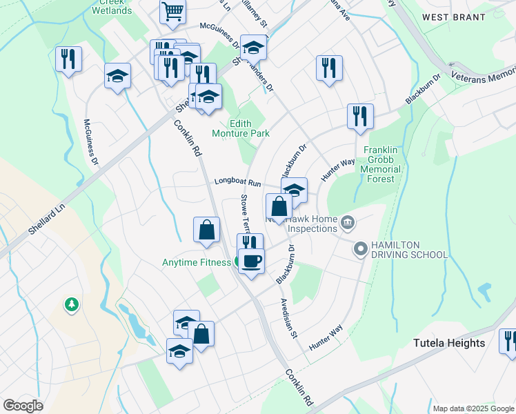 map of restaurants, bars, coffee shops, grocery stores, and more near 188 Osborn Avenue in Brantford