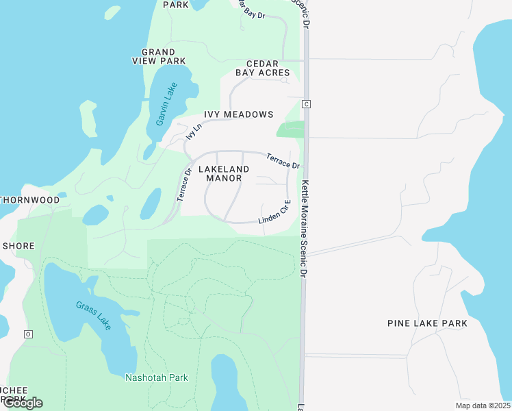 map of restaurants, bars, coffee shops, grocery stores, and more near W331N5427 Cherry Court in Nashotah