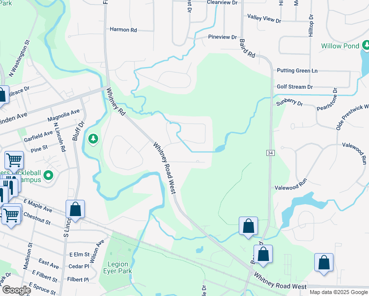 map of restaurants, bars, coffee shops, grocery stores, and more near 10 Brooktree Drive in Penfield