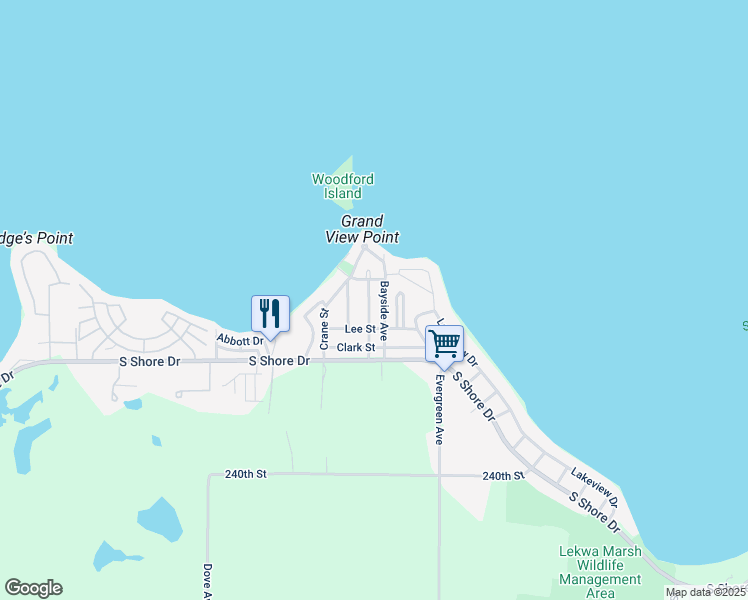 map of restaurants, bars, coffee shops, grocery stores, and more near 15386 Bayside Avenue in Clear Lake