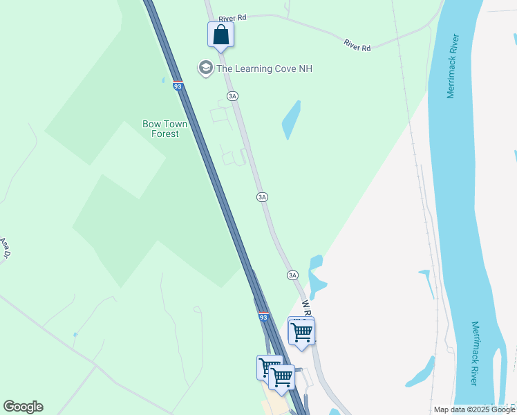 map of restaurants, bars, coffee shops, grocery stores, and more near 772 New Hampshire 3A in Bow