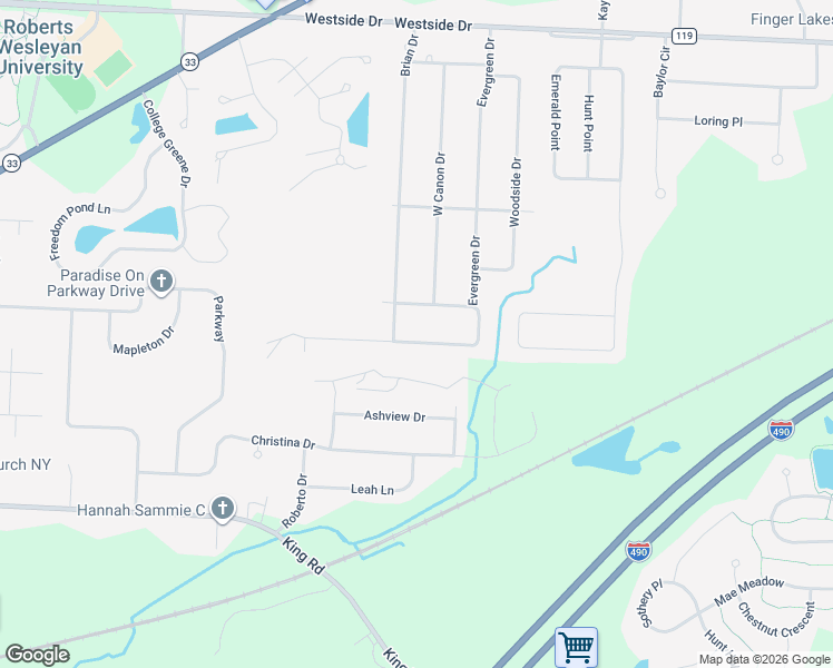 map of restaurants, bars, coffee shops, grocery stores, and more near 14 Sand Pebble Drive in Rochester